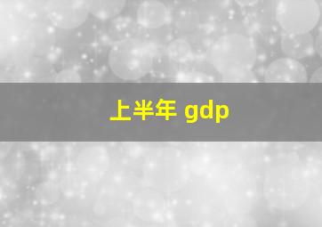 上半年 gdp